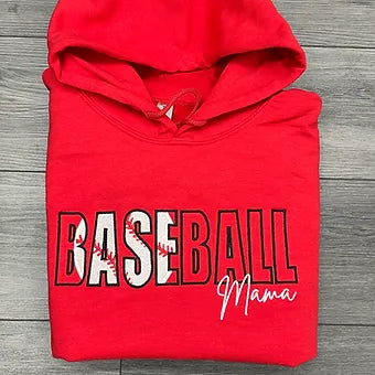 Baseball Mama embroidered Hoodie Sweater