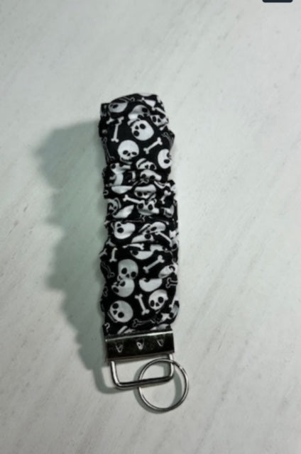 Skull Scrunchie Wristlet Keychain