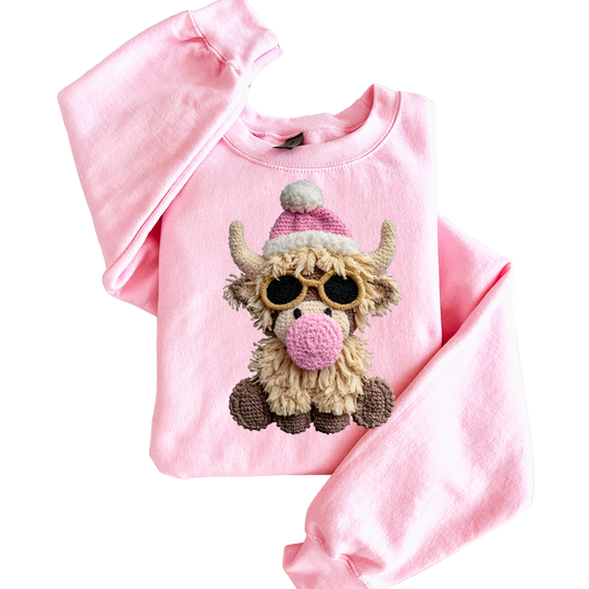 Bubble Gum Christmas Cow