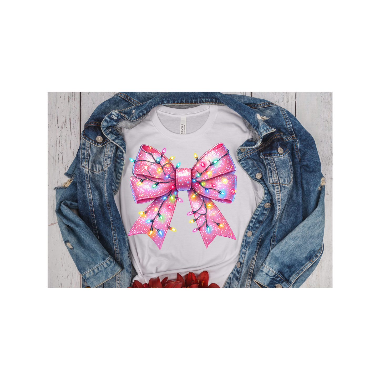 Pink Bow with Lights