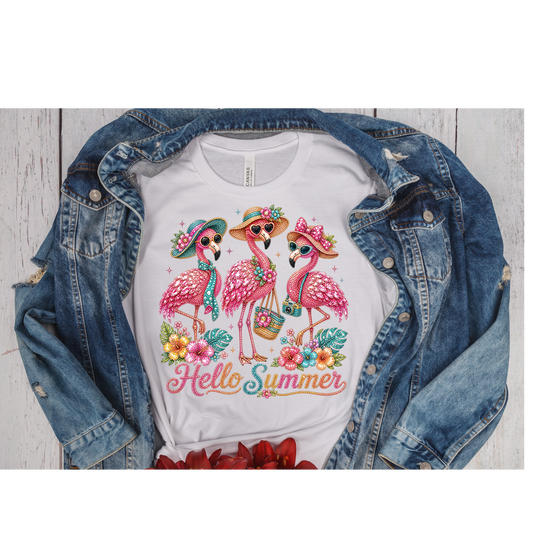 Hello Summer Flamingos