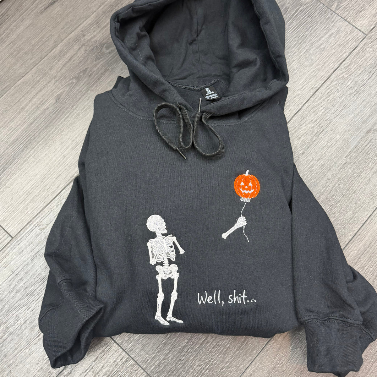 Skeleton Embroidered Hoodie Sweater