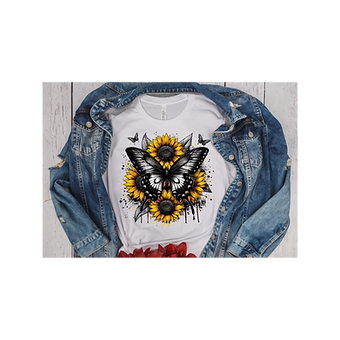 Butterfly & Sunflowers