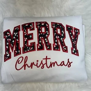 Embroidered Applique Candy & Glitter  Crewneck