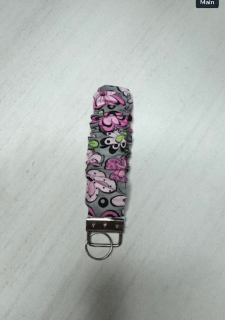 Flowers Scrunchie Wristlet Keychain