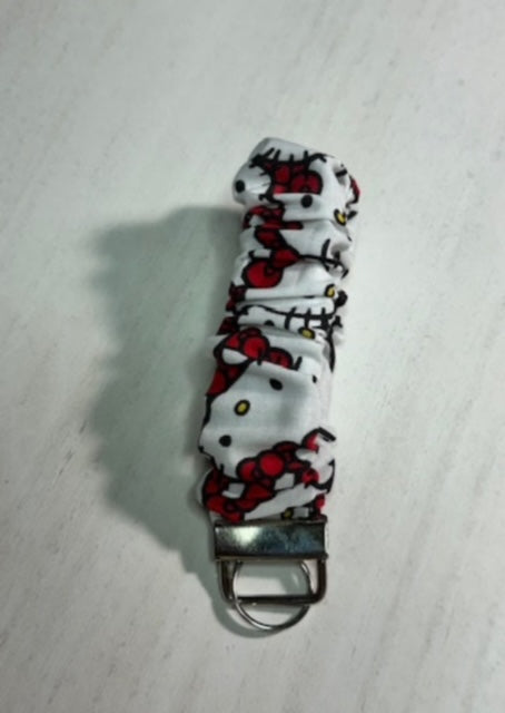 Red Hello Kitty Scrunchie Wristlet Keychain