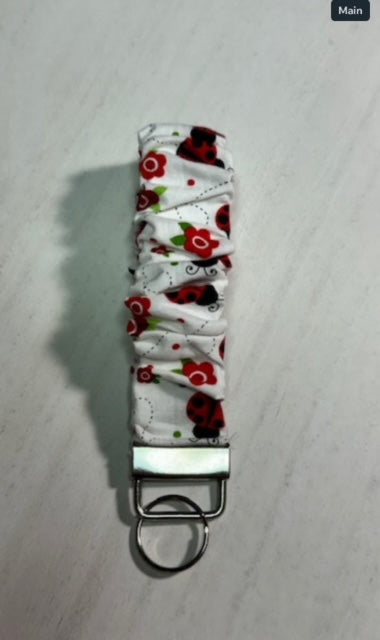 Ladybug Scrunchie Wristlet Keychain